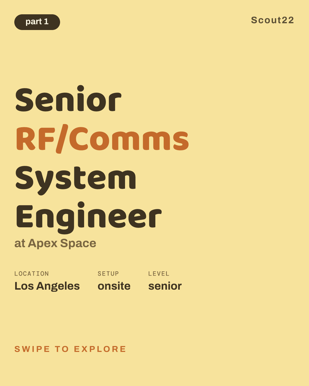 Senior RF/Comms System Engineer at Apex Space