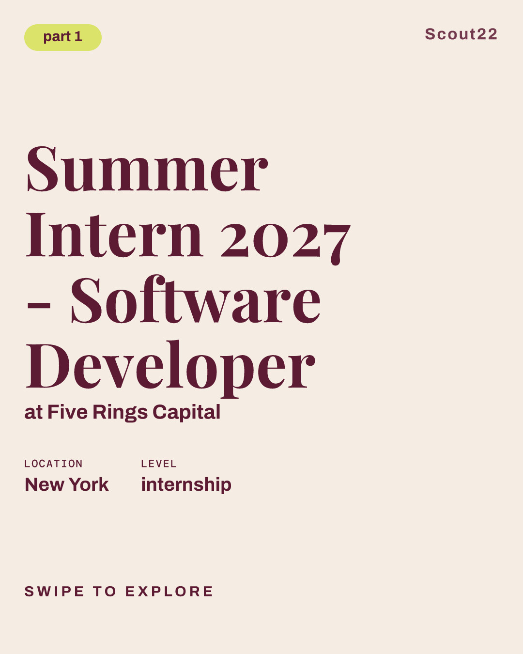 Summer Intern 2027 - Software Developer at Five Rings Capital