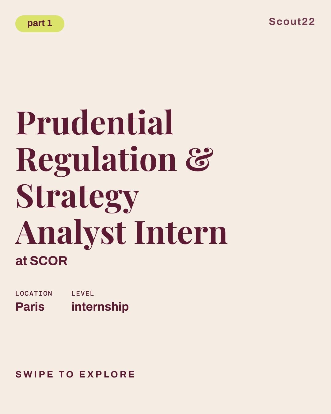 Prudential Regulation & Strategy Analyst Intern at SCOR