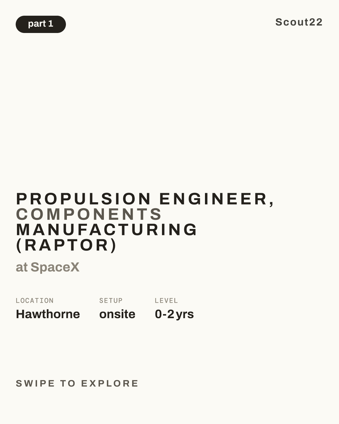 Propulsion Engineer, Components Manufacturing (Raptor) at SpaceX