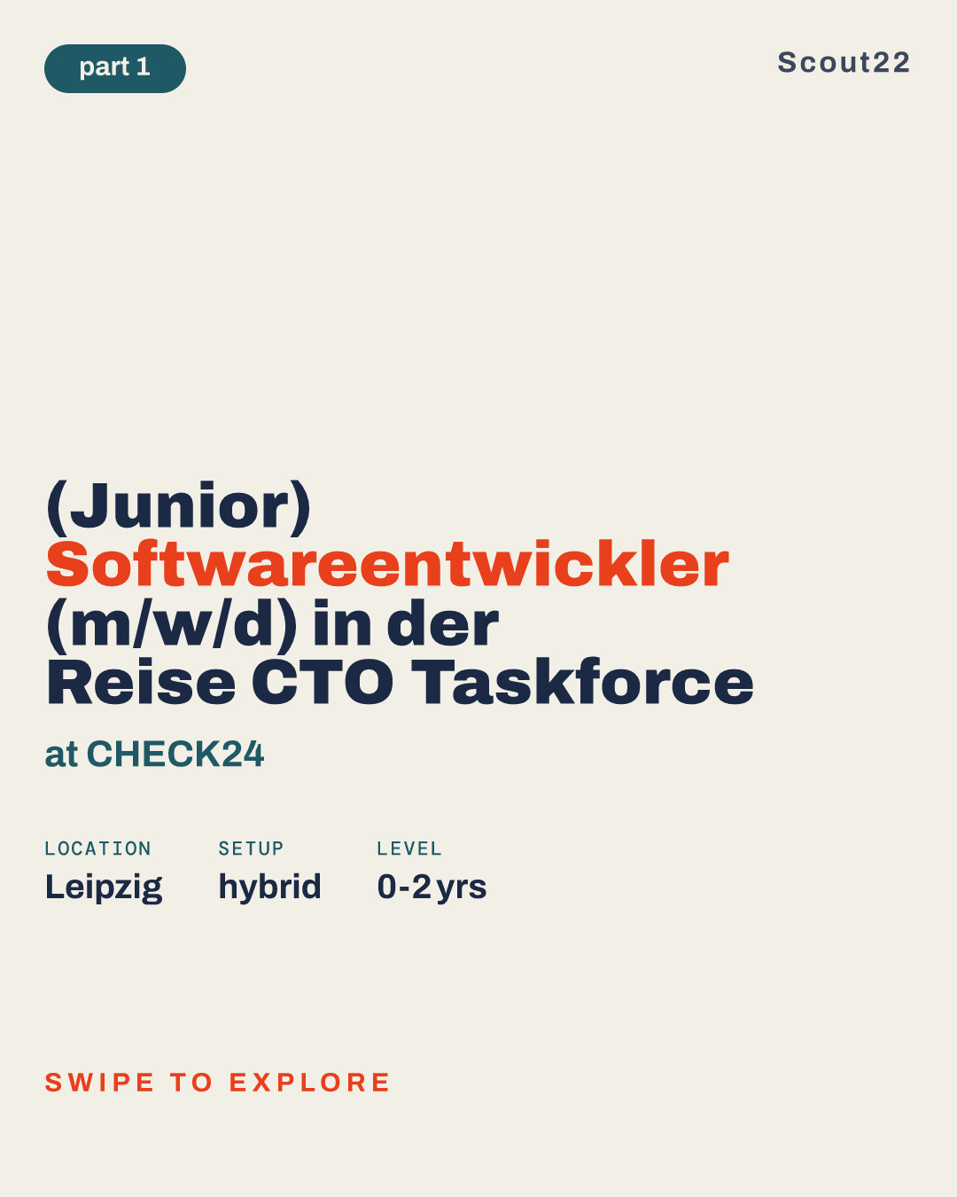 (Junior) Softwareentwickler (m/w/d) in der Reise CTO Taskforce at CHECK24