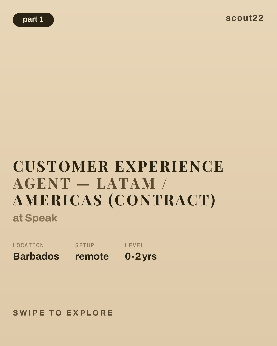 Customer Experience Agent — LATAM / Americas (Contract) at Speak