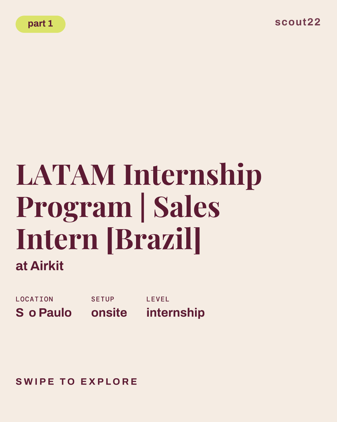 LATAM Internship Program | Sales Intern [Brazil] at Airkit