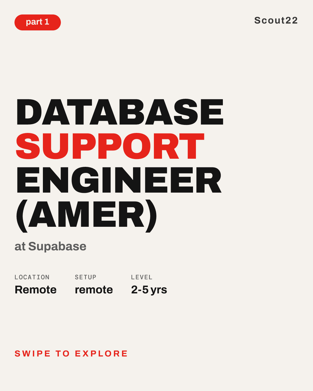 Database Support Engineer (AMER) at Supabase