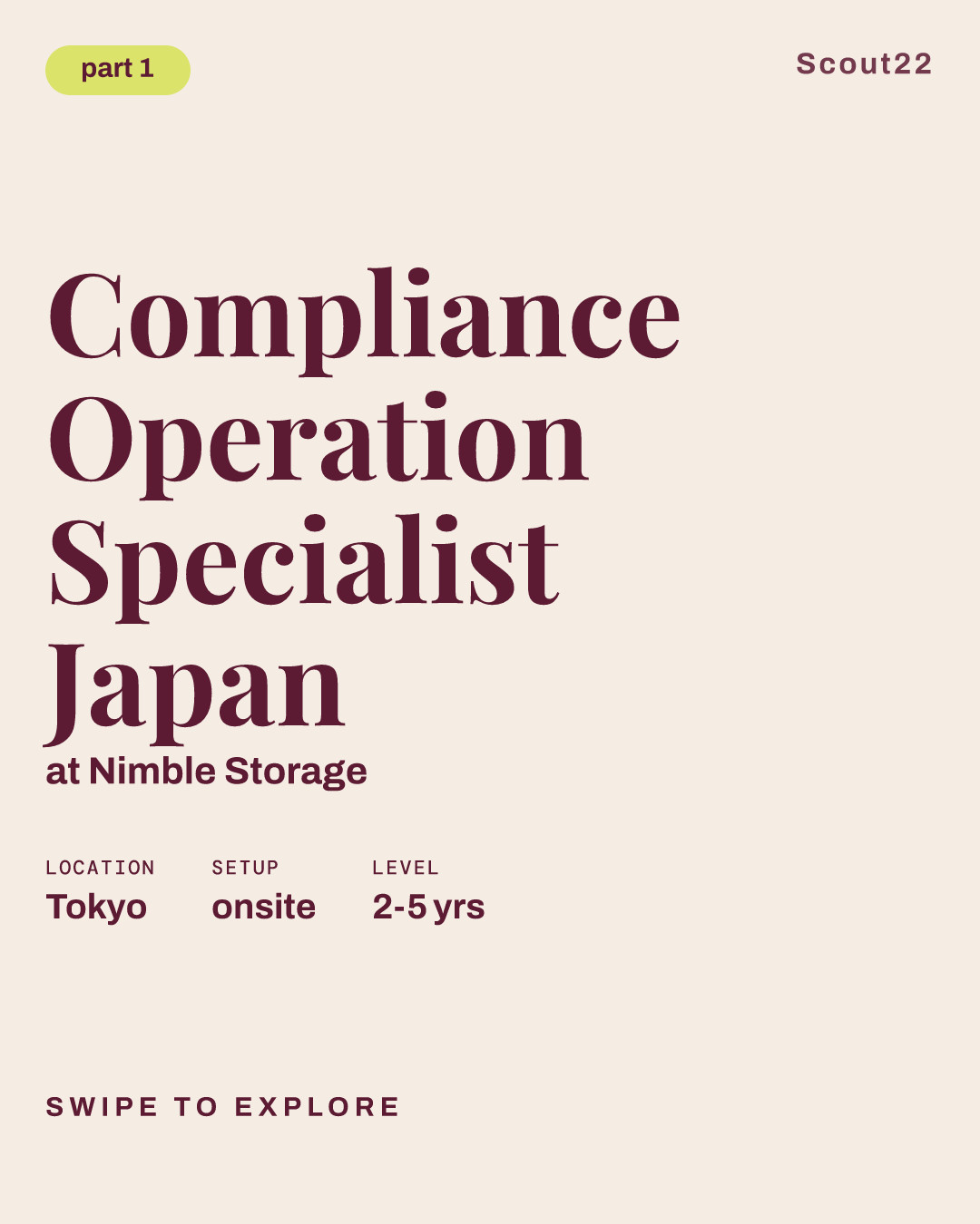Compliance Operation Specialist Japan at Nimble Storage
