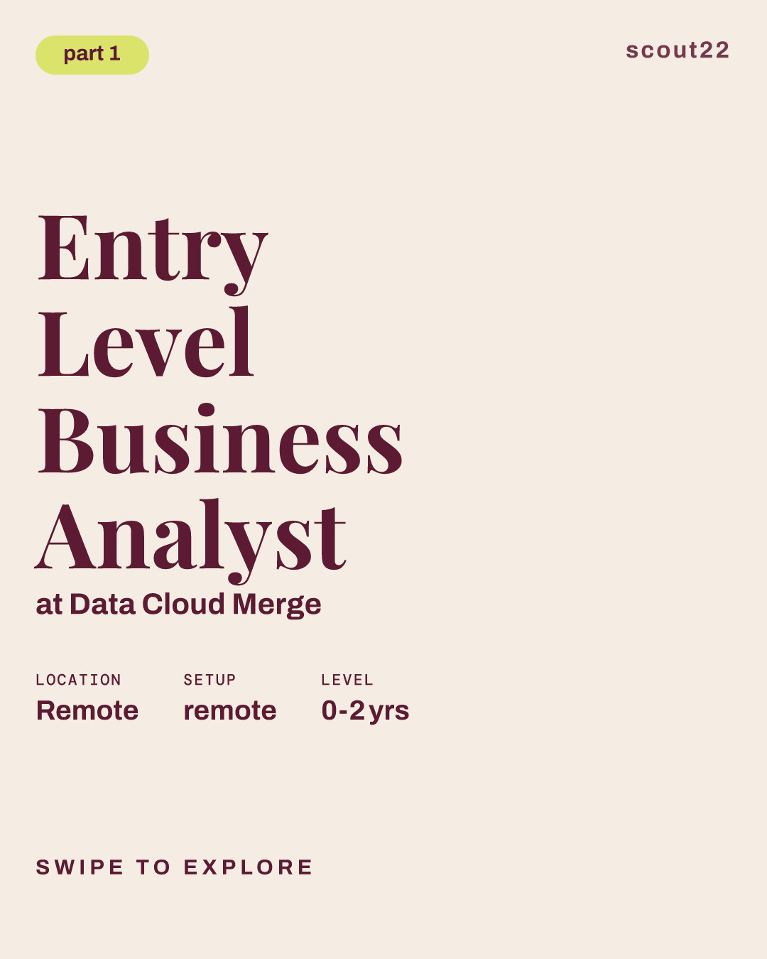 Entry Level Business Analyst at Data Cloud Merge