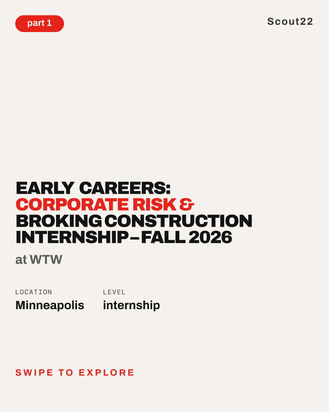 Early Careers: Corporate Risk & Broking Construction Internship – Fall 2026 at WTW