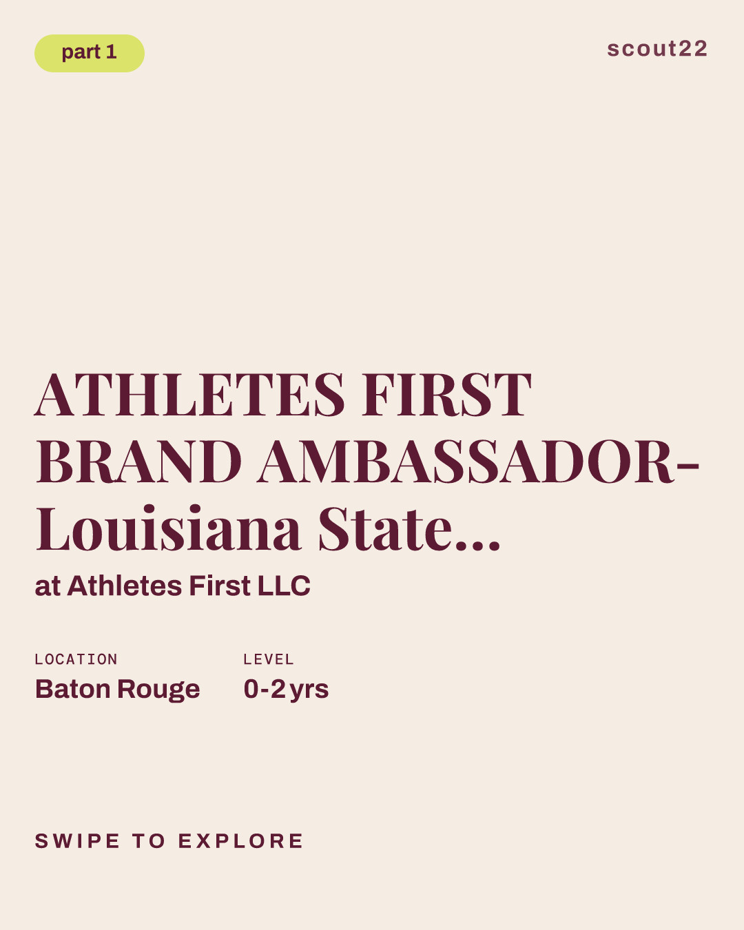 ATHLETES FIRST BRAND AMBASSADOR- Louisiana State University at Athletes First LLC