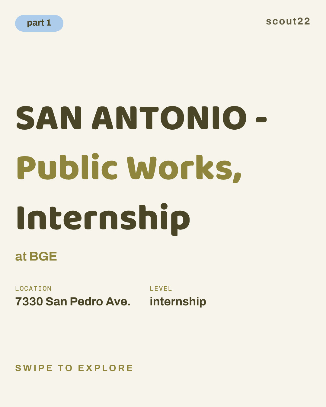 SAN ANTONIO - Public Works, Internship at BGE