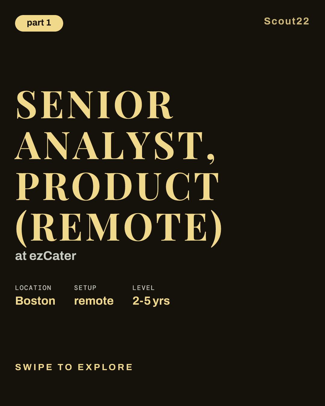 Senior Analyst, Product (Remote) at ezCater