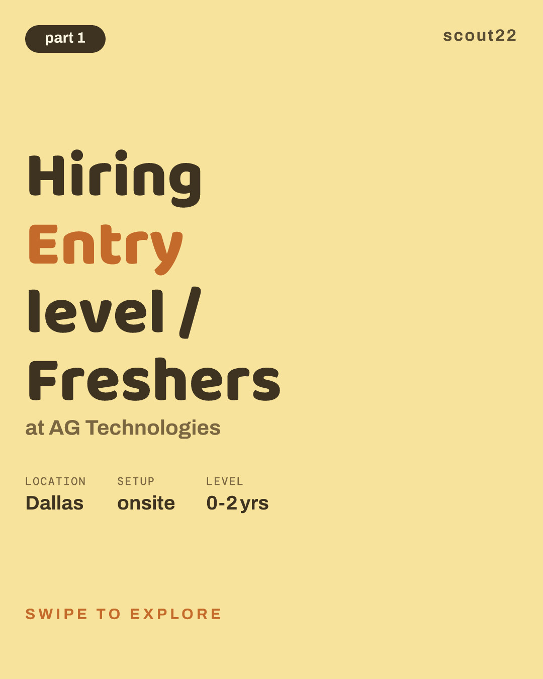 Hiring Entry level / Freshers at AG Technologies