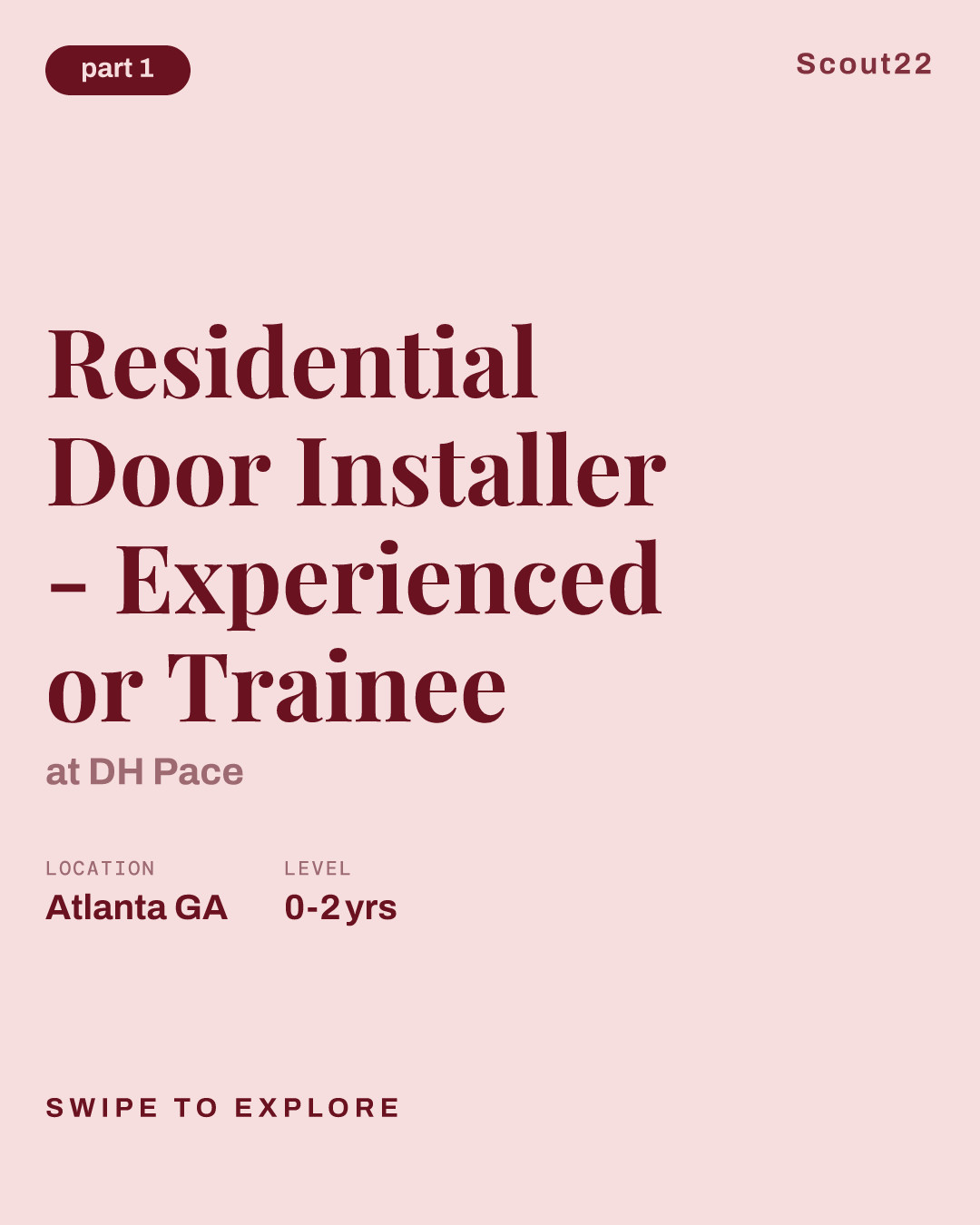 Residential Door Installer - Experienced or Trainee at DH Pace