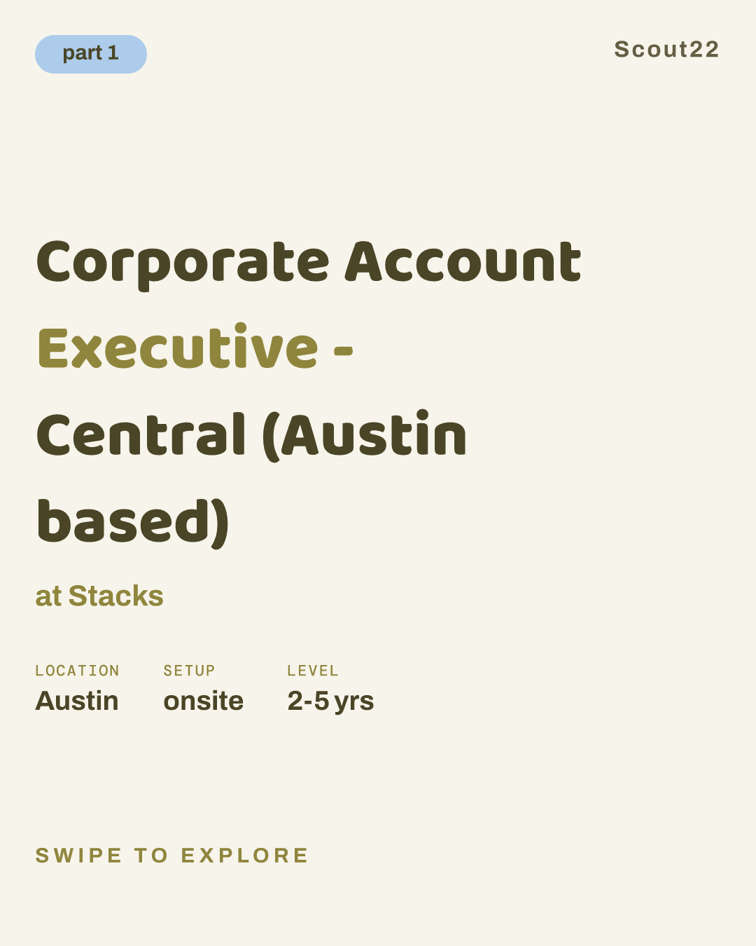 Corporate Account Executive - Central (Austin based) at Stacks