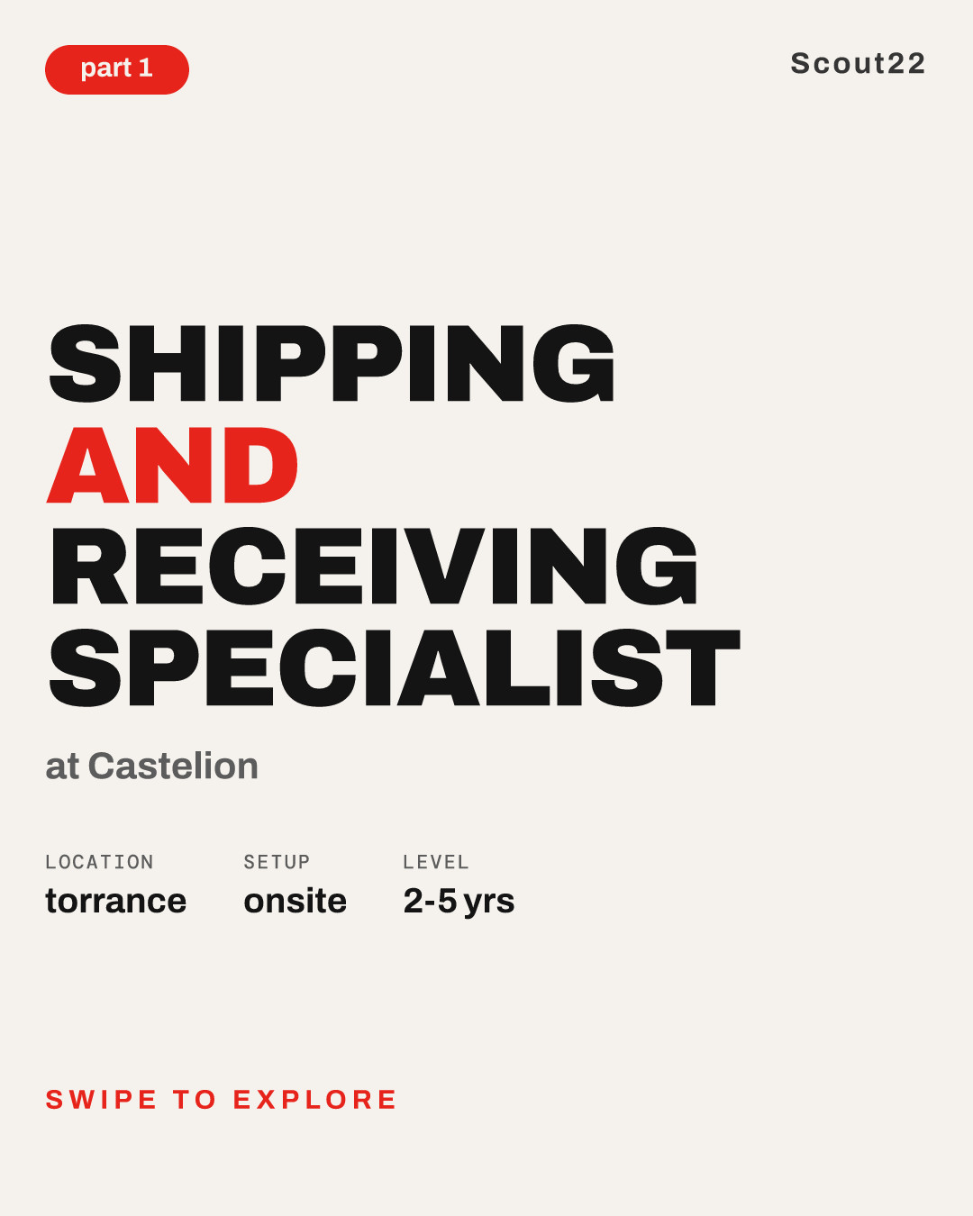 Shipping and Receiving Specialist at Castelion