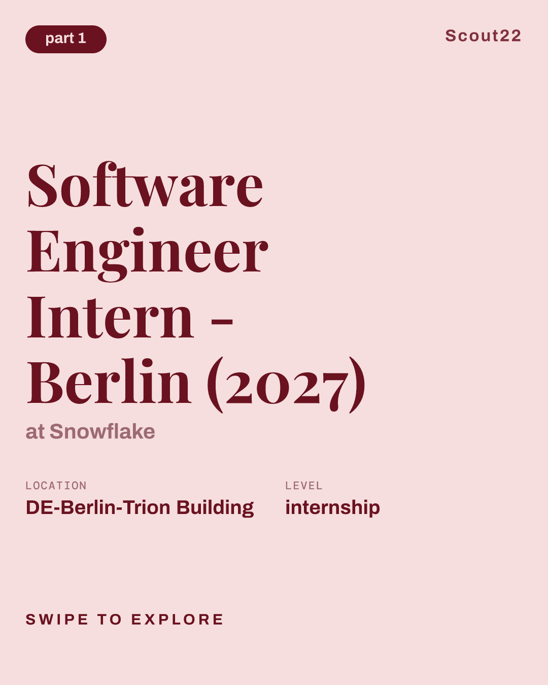 Software Engineer Intern - Berlin (2027) at Snowflake