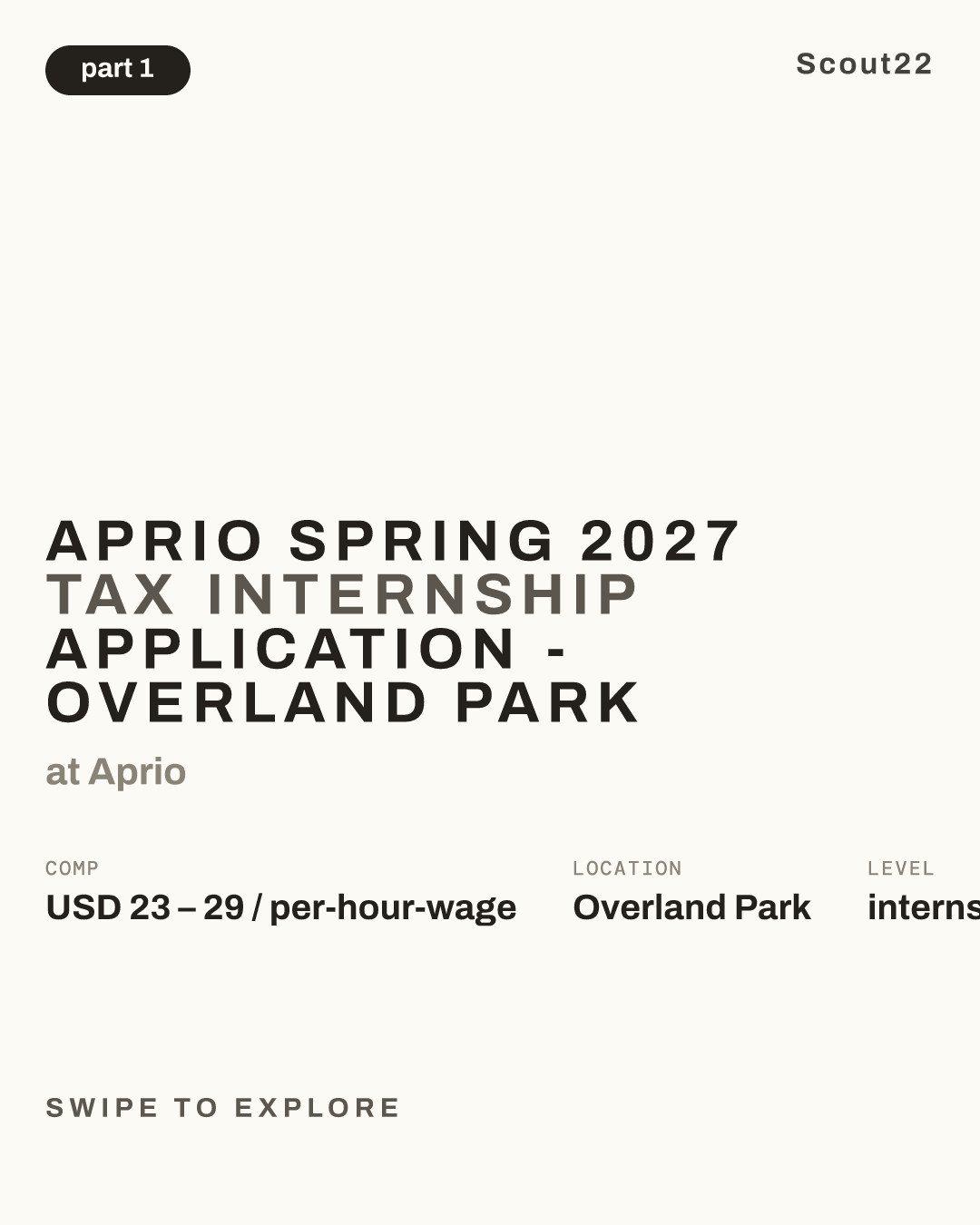 Aprio Spring 2027 Tax Internship Application - Overland Park at Aprio