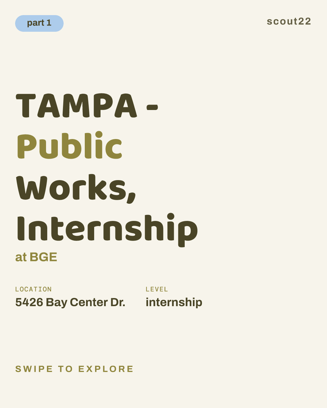 TAMPA - Public Works, Internship at BGE