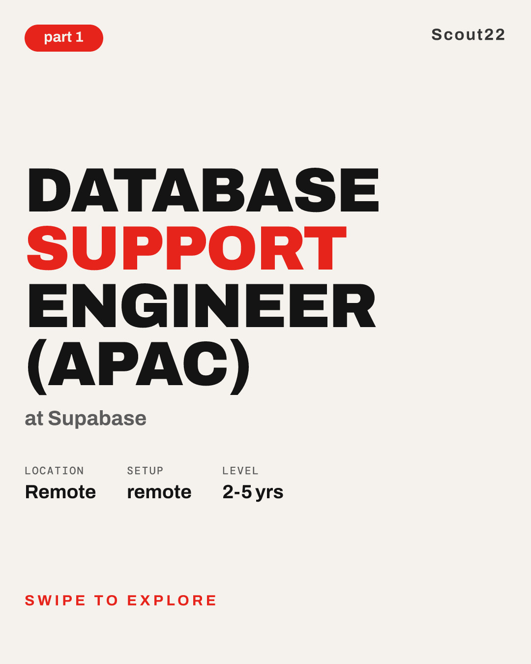 Database Support Engineer (APAC) at Supabase