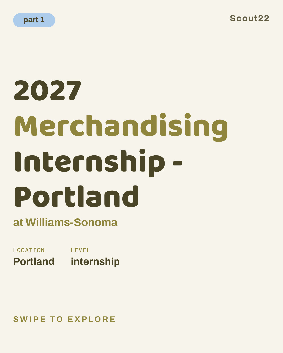 2027 Merchandising Internship - Portland at Williams-Sonoma