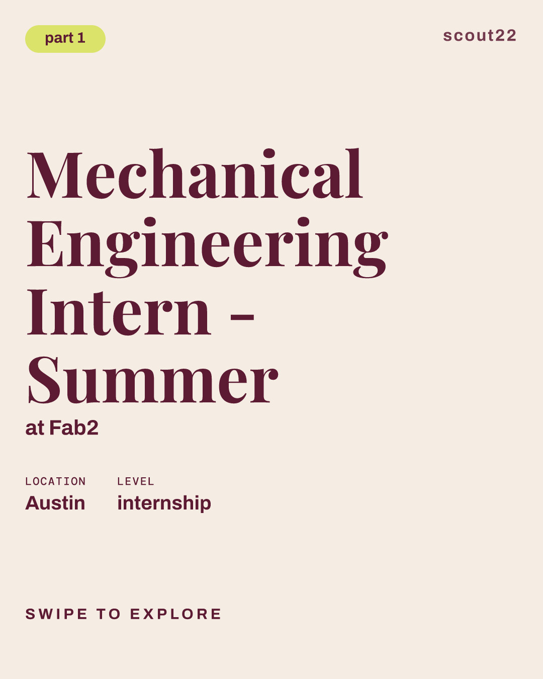 Mechanical Engineering Intern - Summer at Fab2