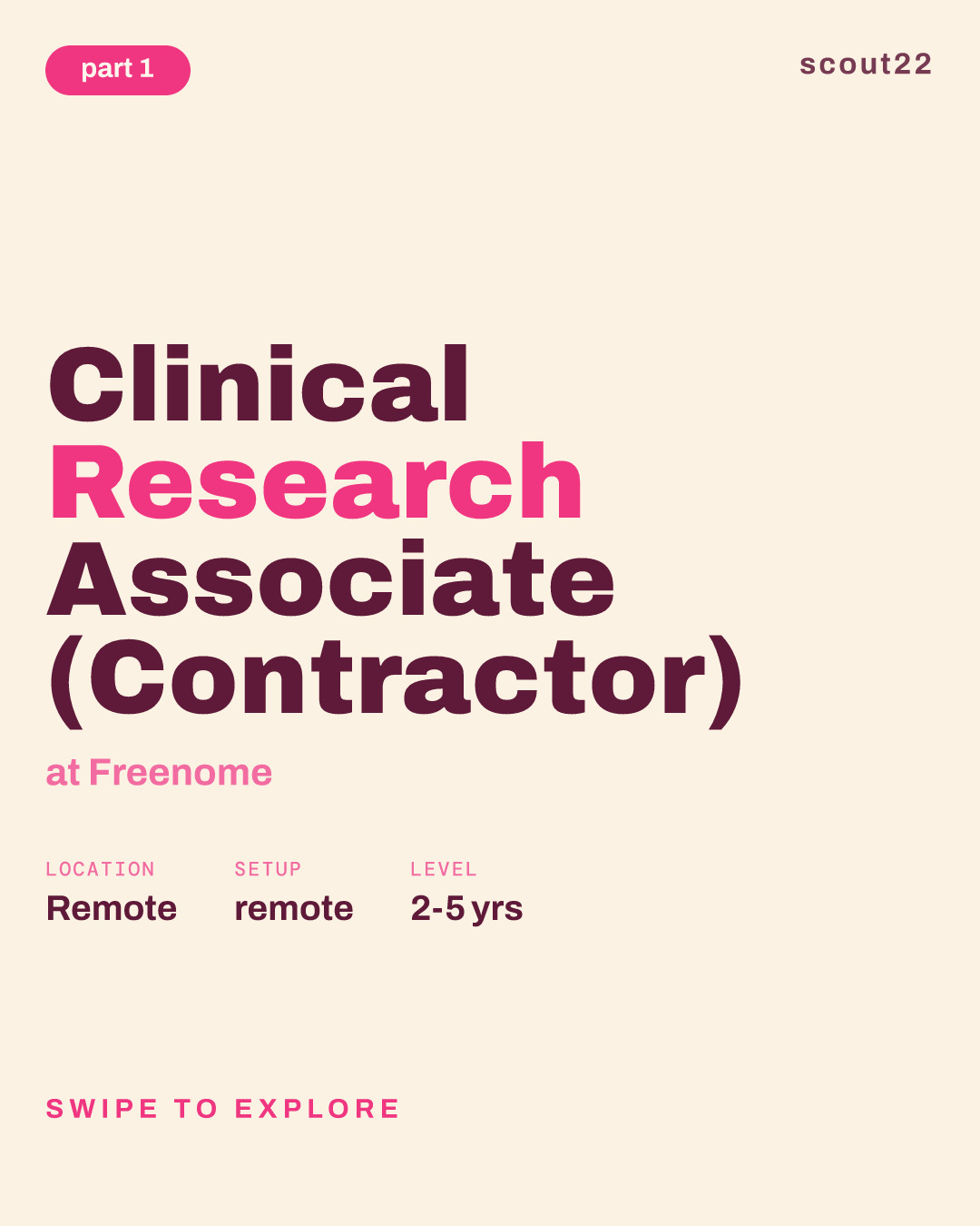 Clinical Research Associate (Contractor) at Freenome