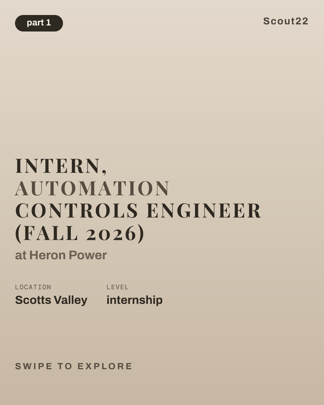 Intern, Automation Controls Engineer (Fall 2026) at Heron Power