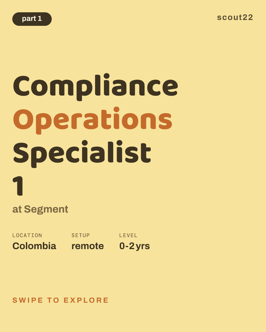 Compliance Operations Specialist 1 at Segment