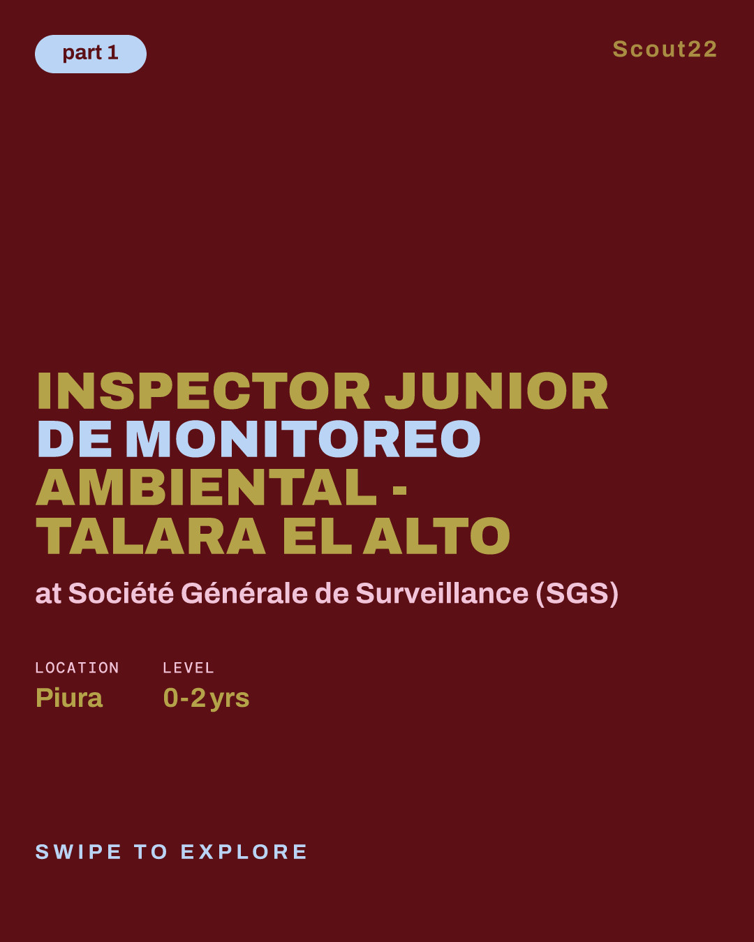 Inspector Junior de Monitoreo Ambiental - Talara El Alto at Société Générale de Surveillance (SGS)