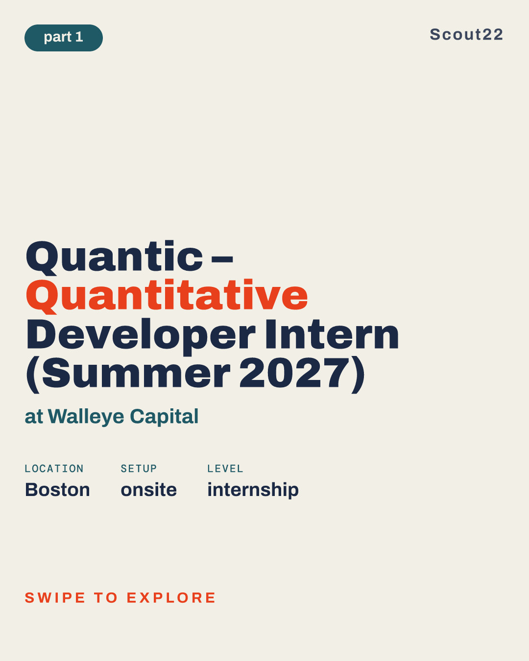 Quantic – Quantitative Developer Intern (Summer 2027) at Walleye Capital