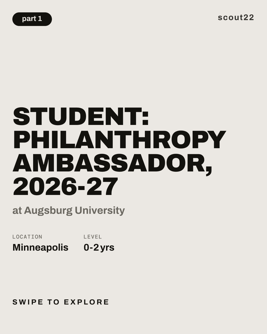 Student: Philanthropy Ambassador, 2026-27 at Augsburg University