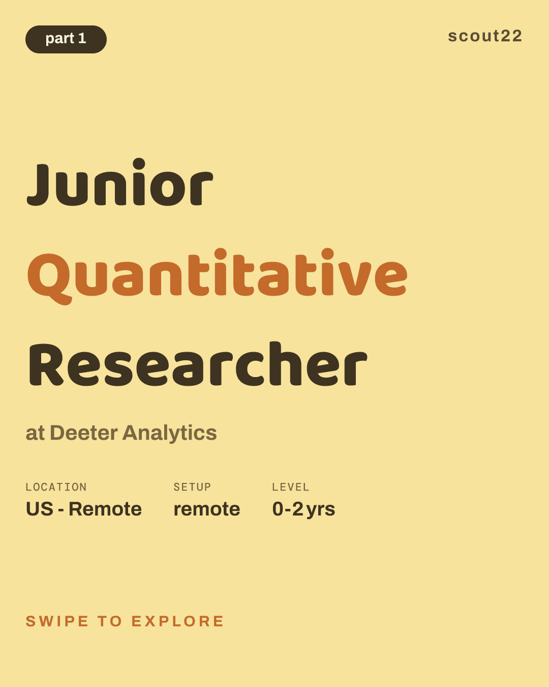 Junior Quantitative Researcher at Deeter Analytics