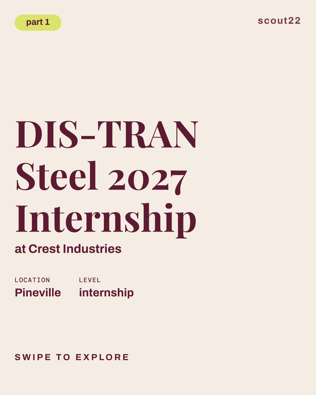 DIS-TRAN Steel 2027 Internship at Crest Industries