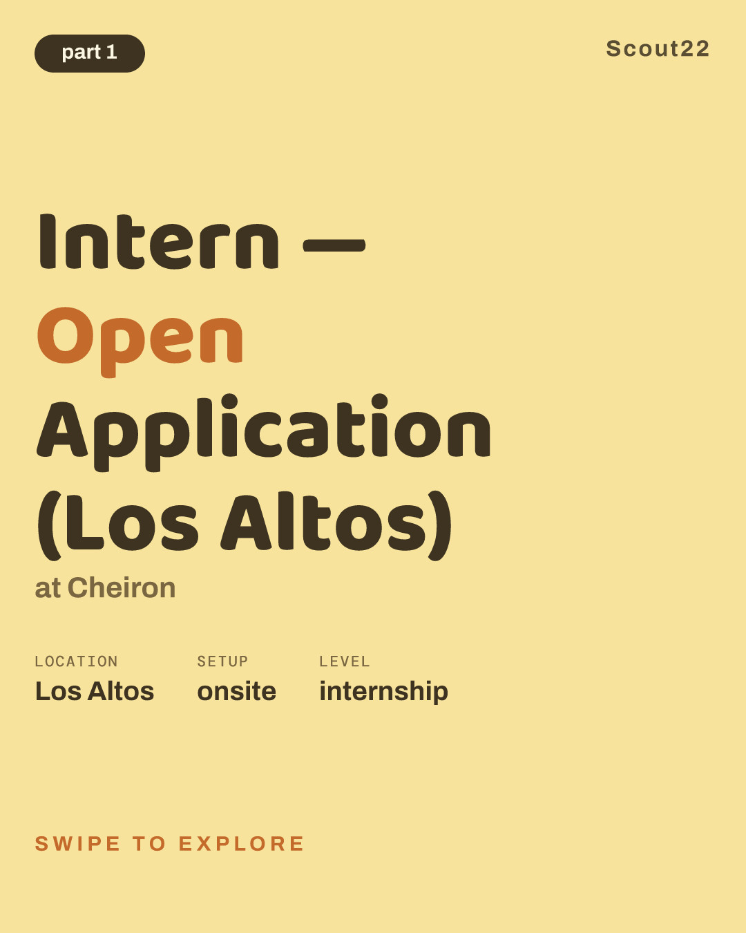 Intern — Open Application (Los Altos) at Cheiron