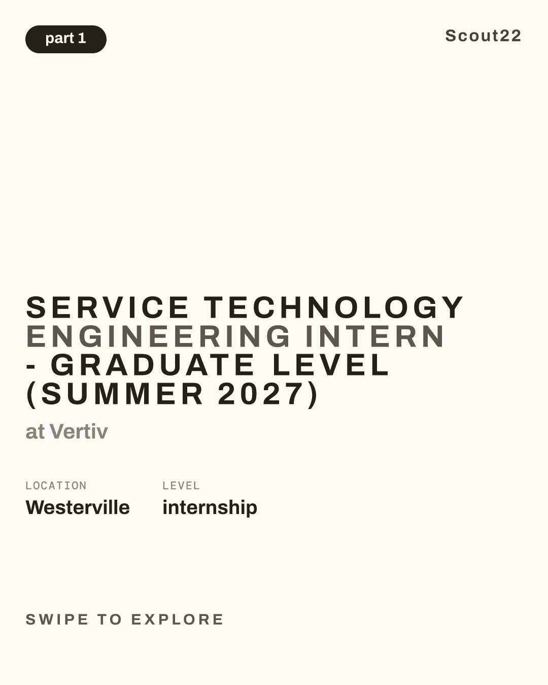 Service Technology Engineering Intern - Graduate Level (Summer 2027) at Vertiv