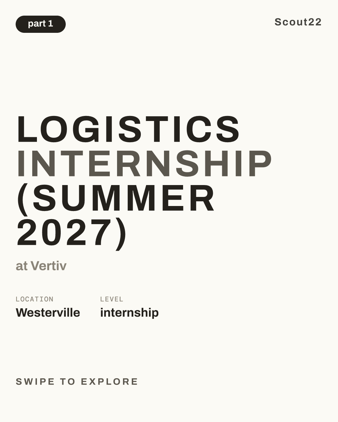 Logistics Internship (Summer 2027) at Vertiv