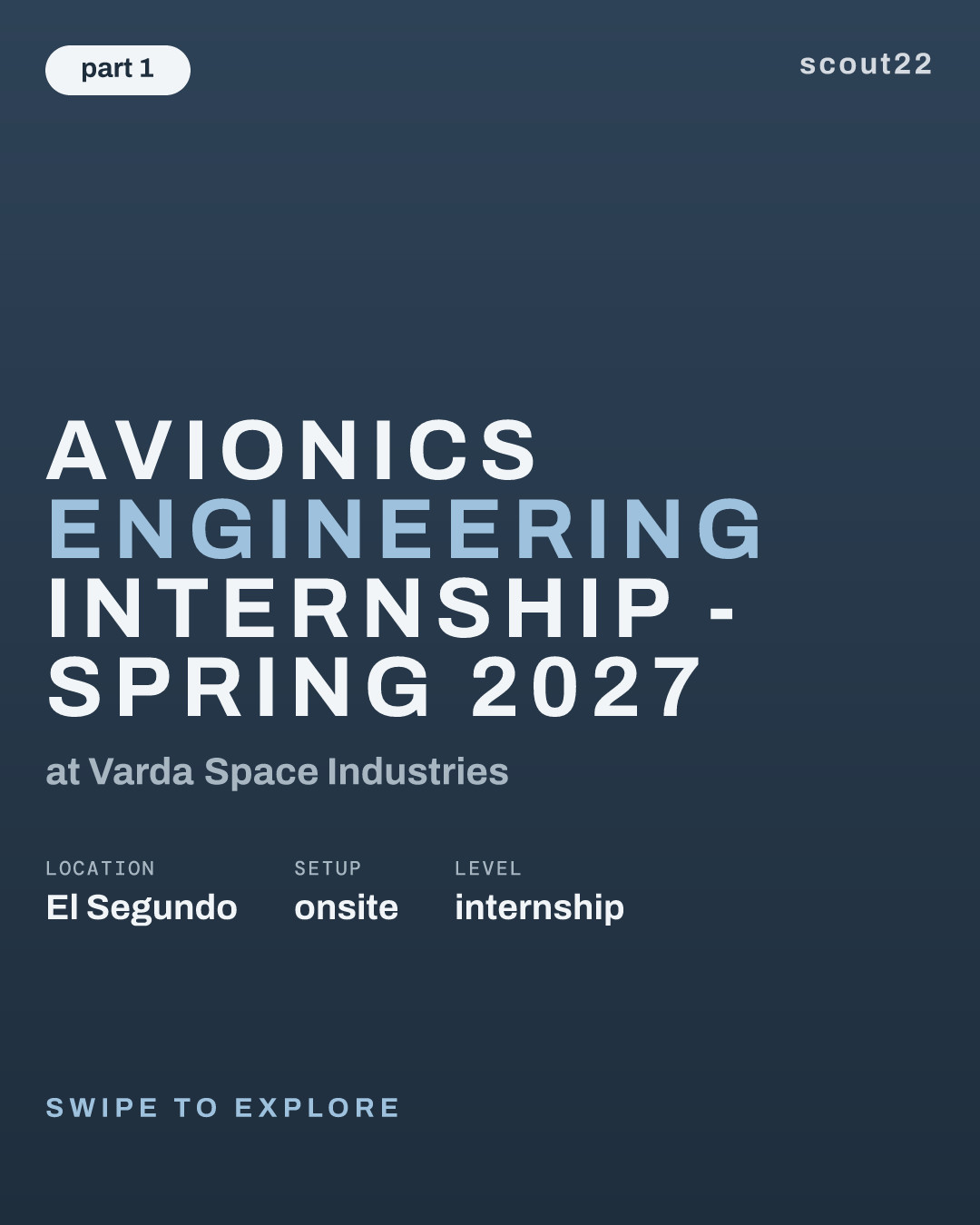 Avionics Engineering Internship - Spring 2027 at Varda Space Industries