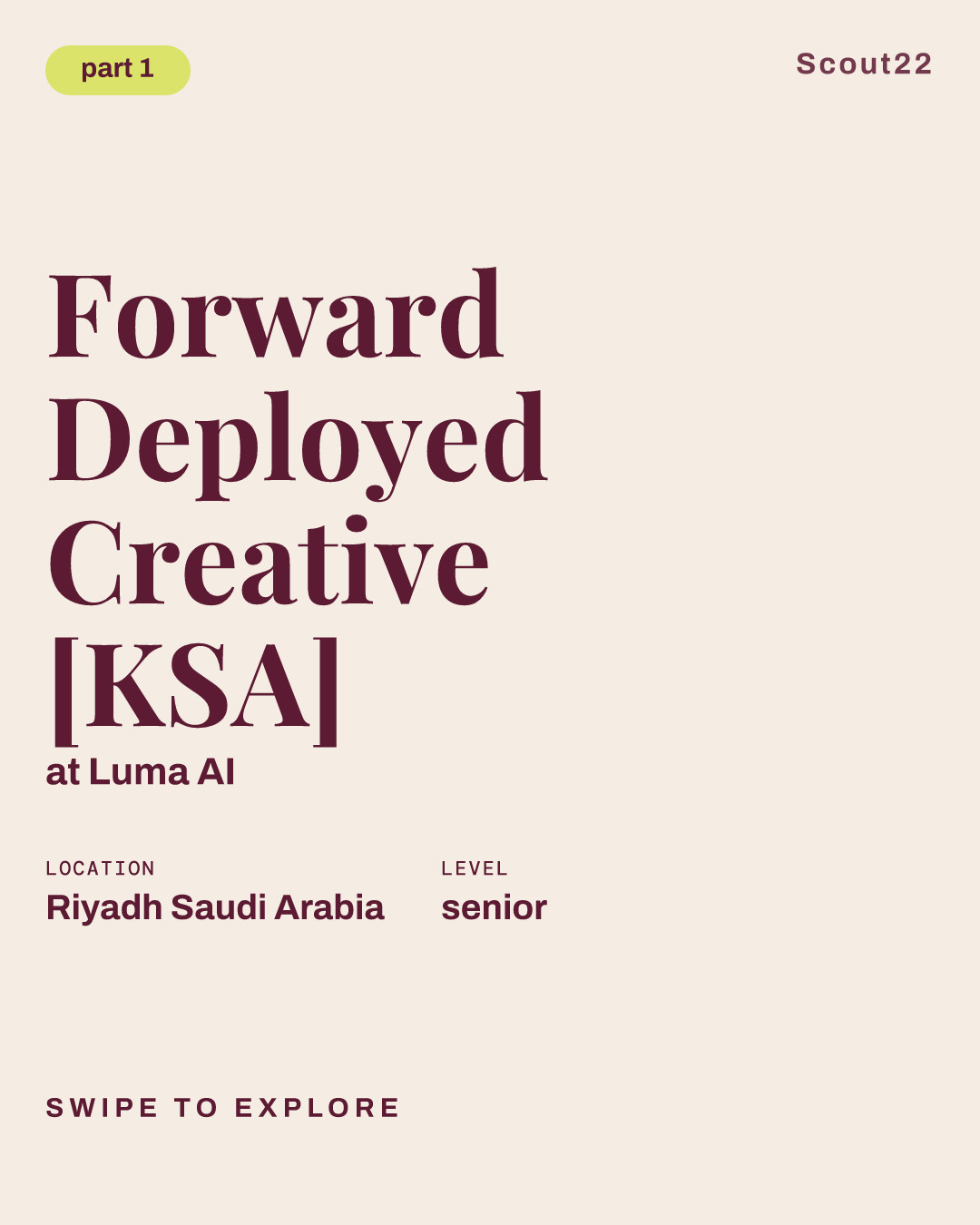 Forward Deployed Creative [KSA] at Luma AI