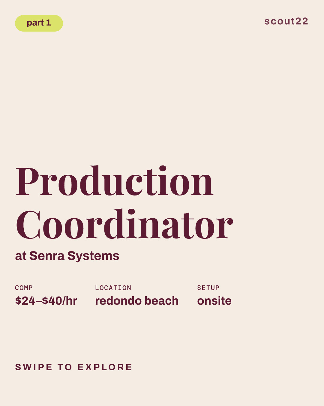 Production Coordinator at Senra Systems