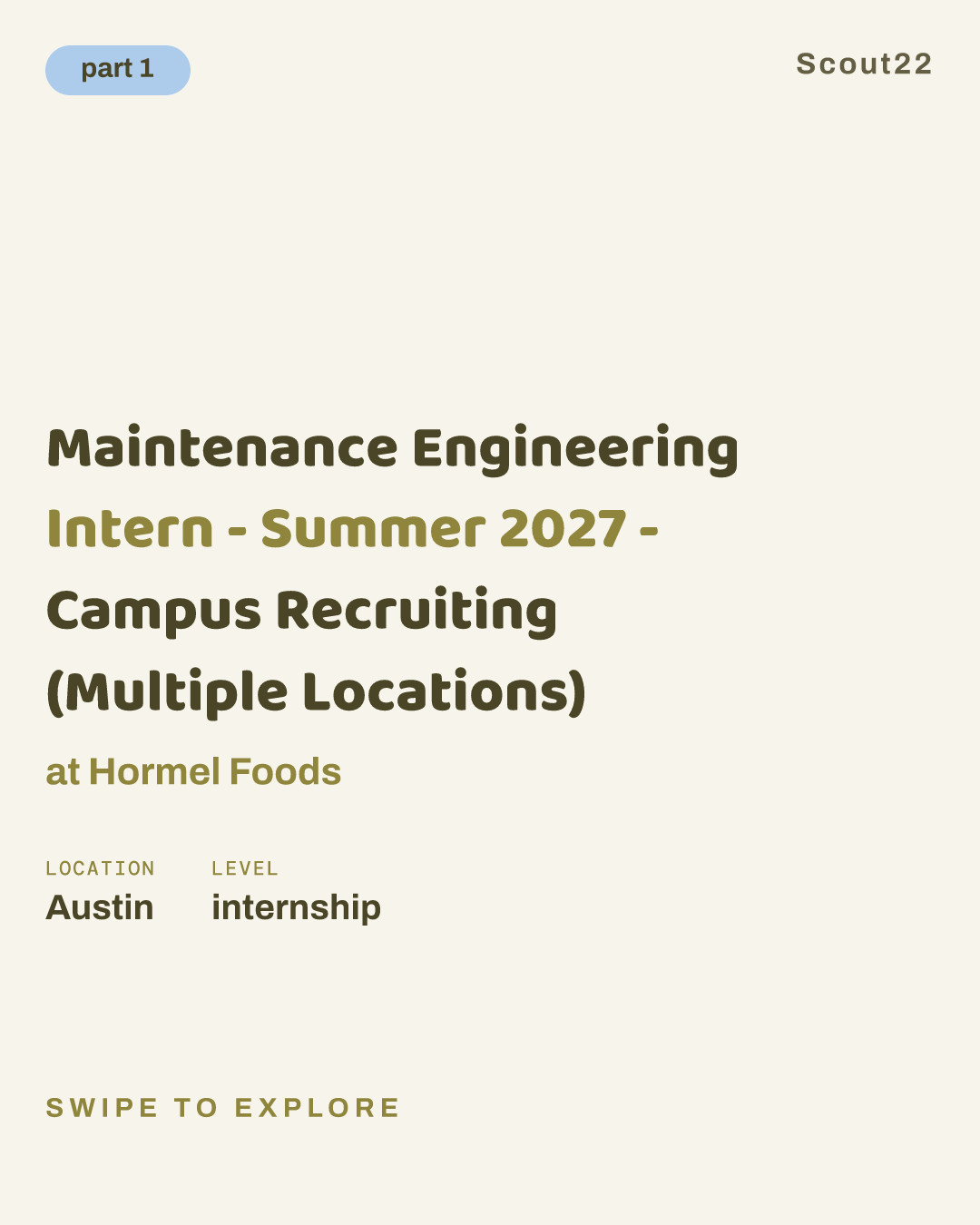 Maintenance Engineering Intern - Summer 2027 - Campus Recruiting (Multiple Locations) at Hormel Foods