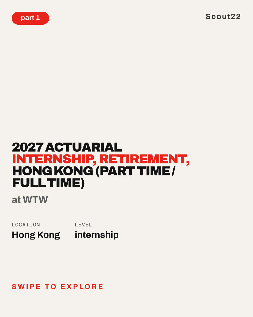 2027 Actuarial Internship, Retirement, Hong Kong (Part time / Full Time) at WTW