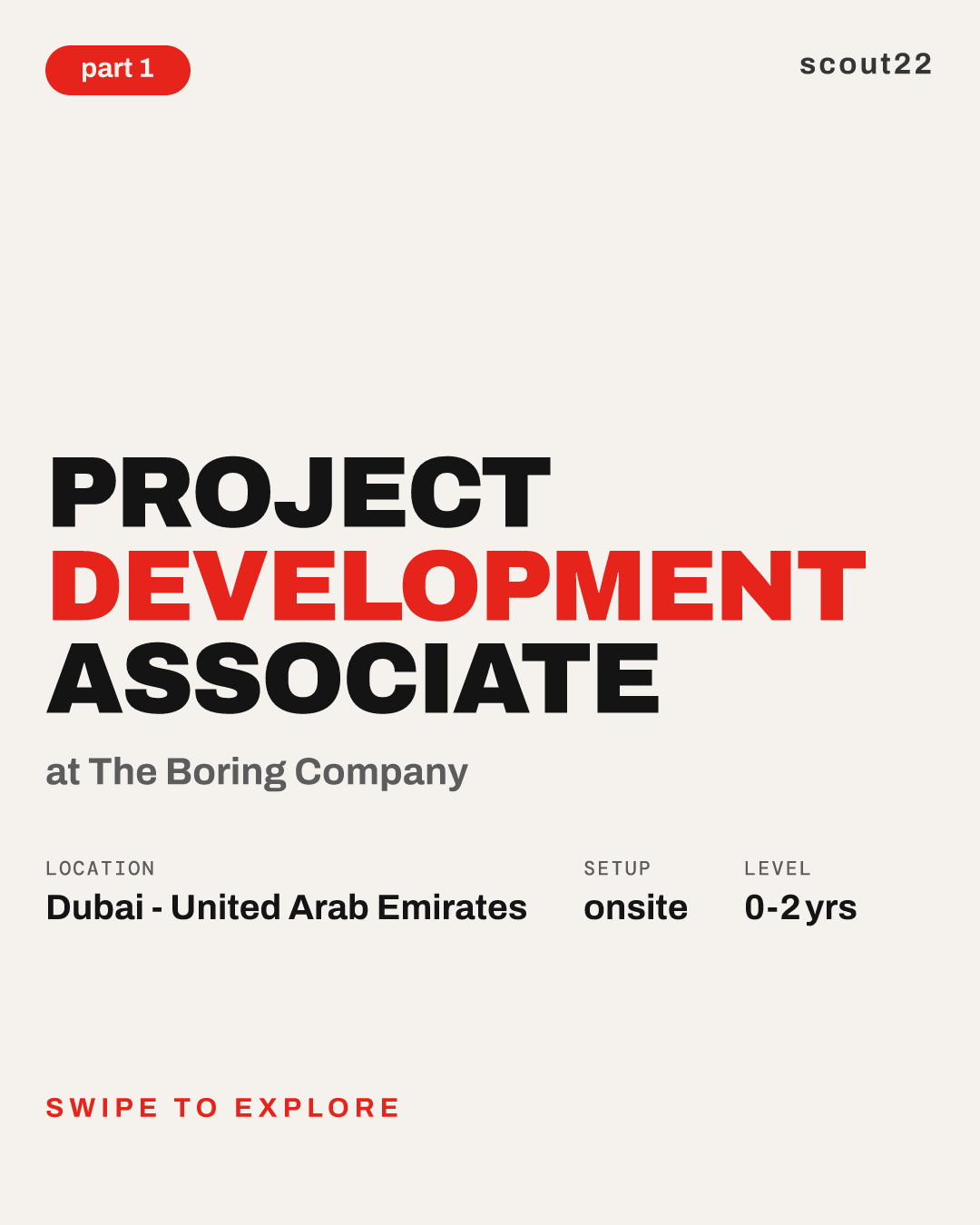 Project Development Associate at The Boring Company