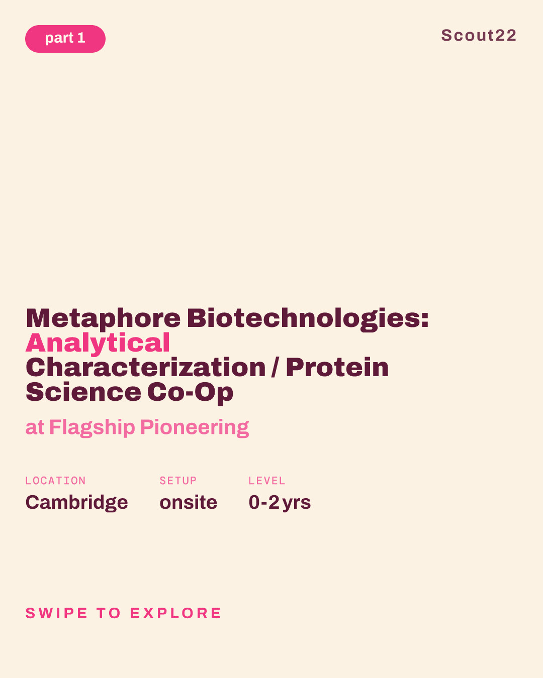Metaphore Biotechnologies: Analytical Characterization / Protein Science Co-Op at Flagship Pioneering