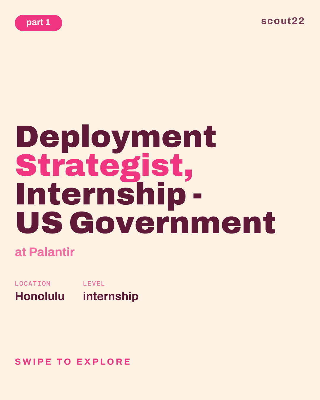 Deployment Strategist, Internship - US Government at Palantir