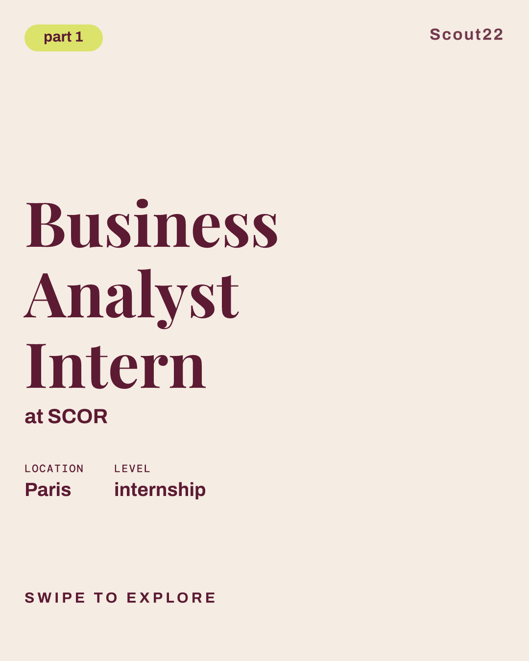Business Analyst Intern at SCOR
