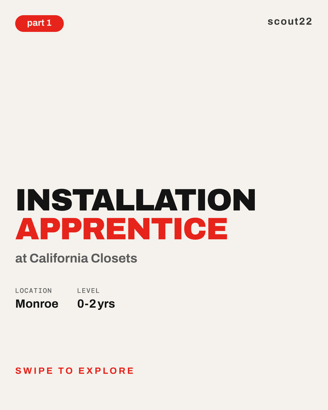 Installation Apprentice at California Closets