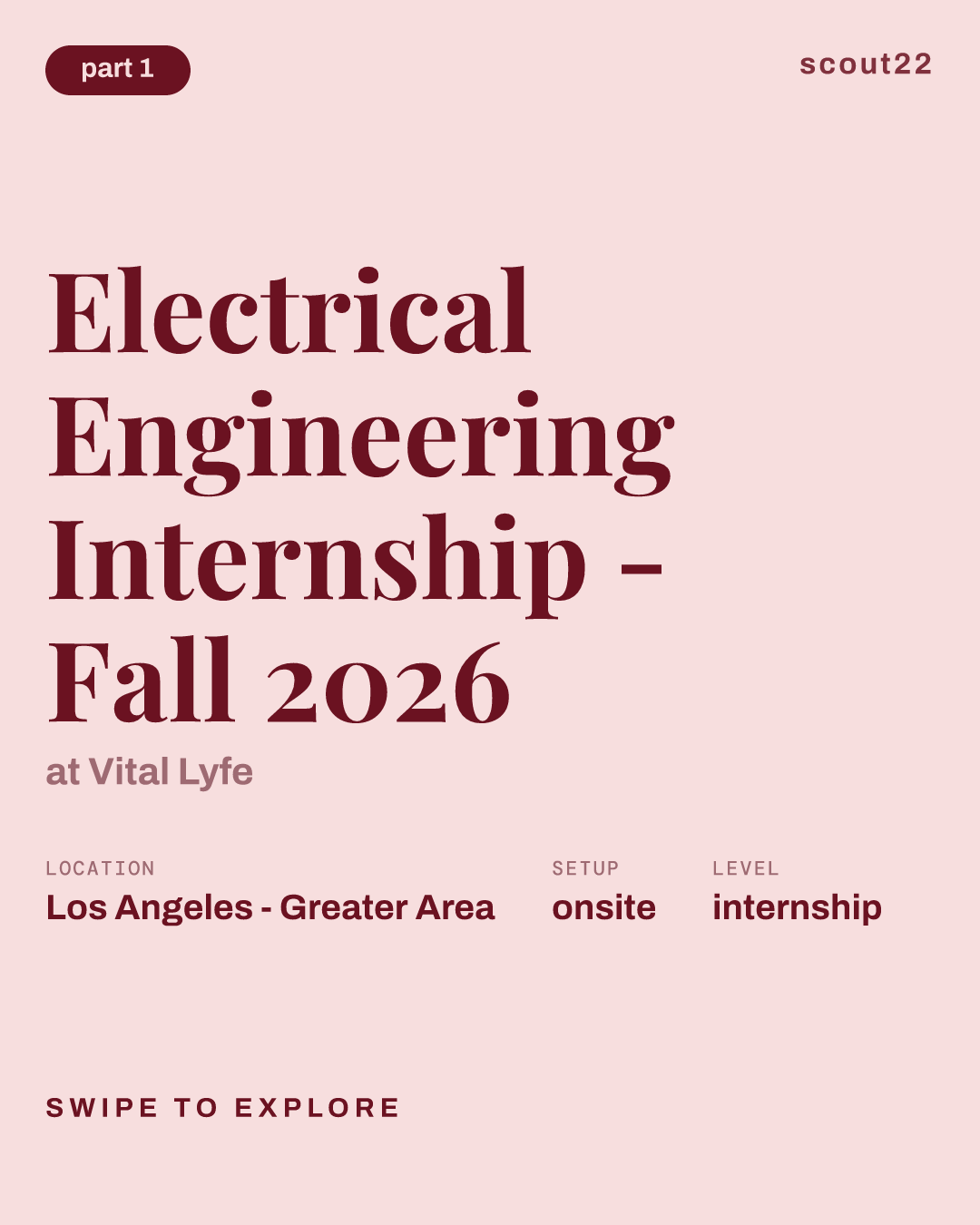 Electrical Engineering Internship - Fall 2026 at Vital Lyfe