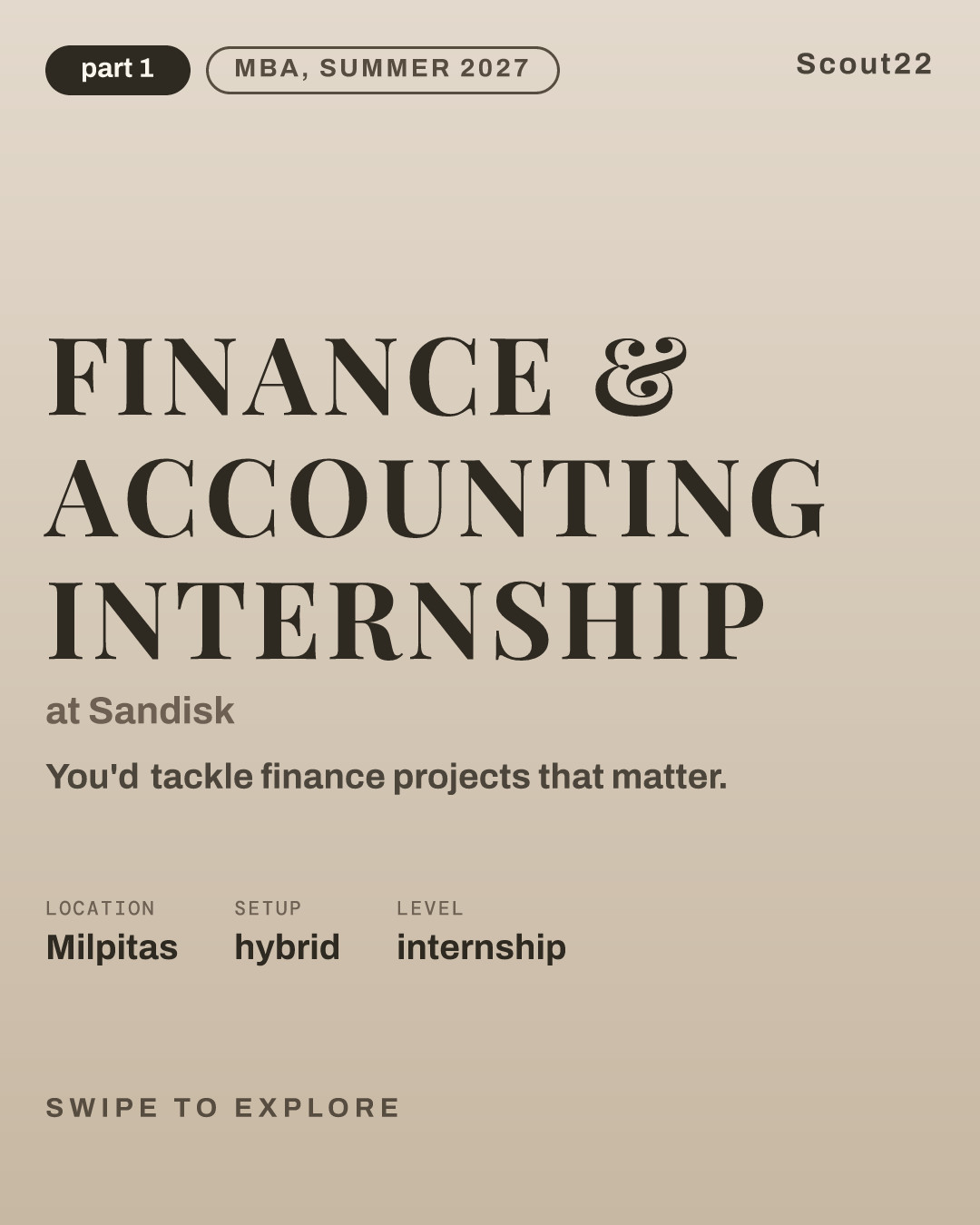 Finance & Accounting Internship (MBA, Summer 2027) at Sandisk