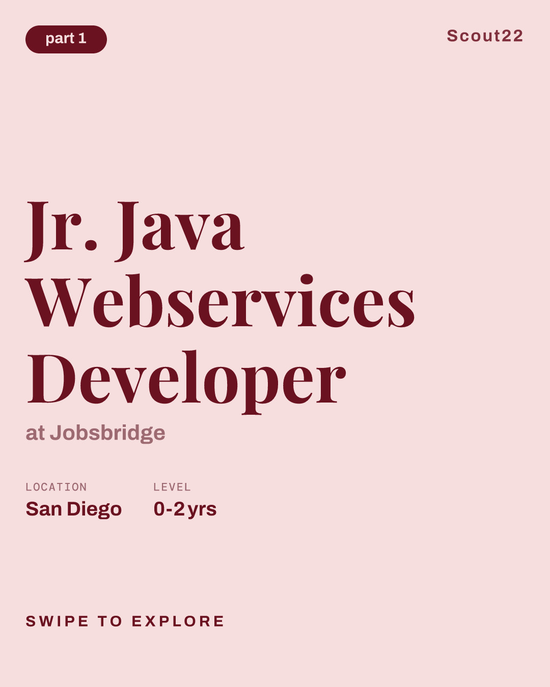 Jr. Java Webservices Developer at Jobsbridge