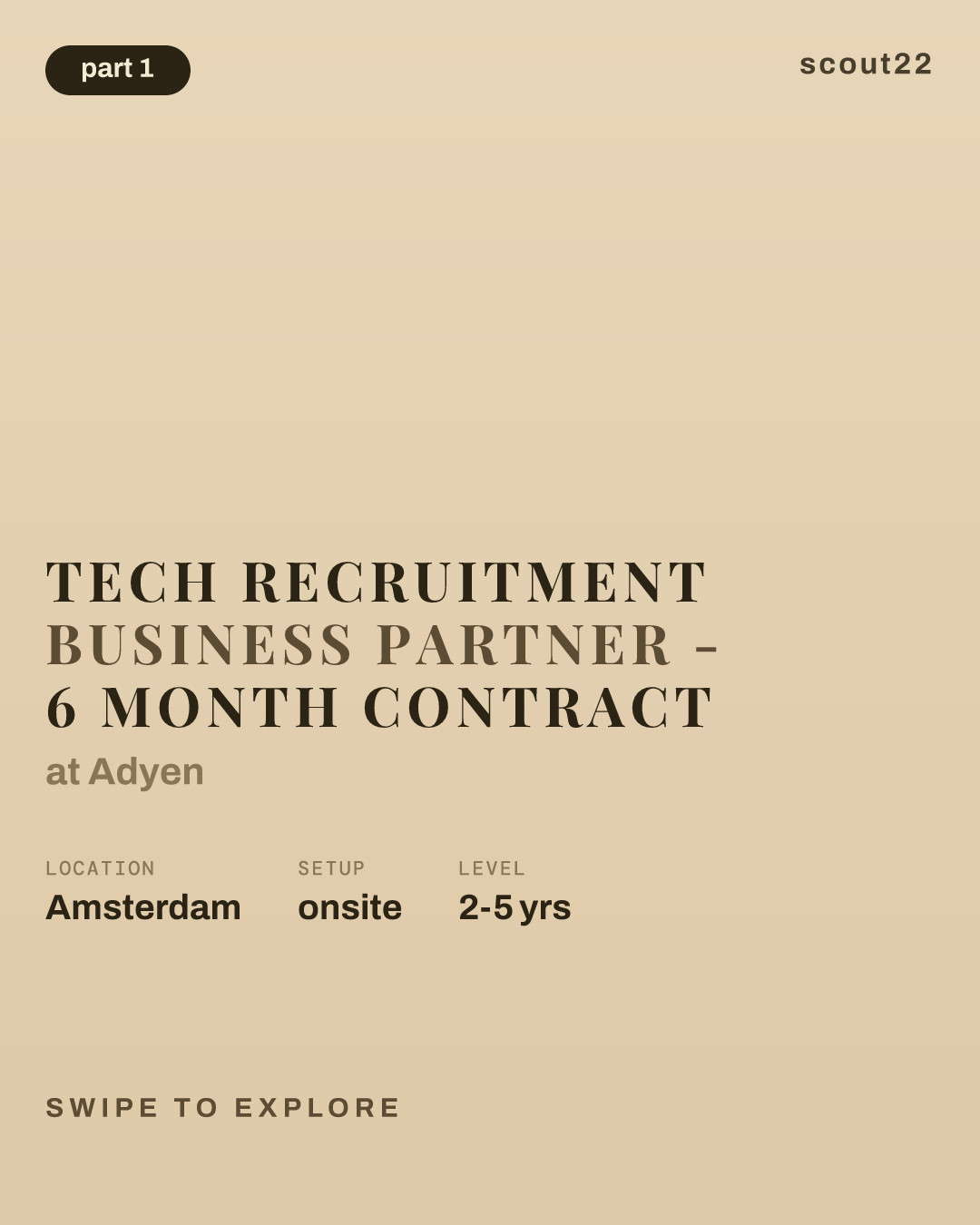 Tech Recruitment Business Partner - 6 month contract at Adyen