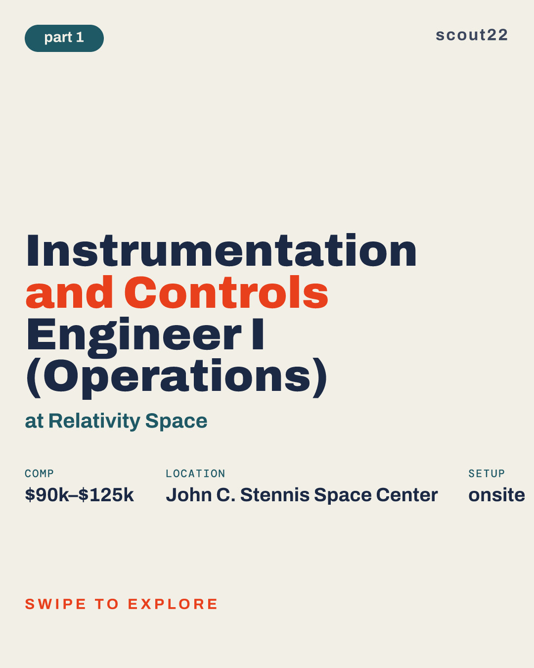Instrumentation and Controls Engineer I (Operations) at Relativity Space
